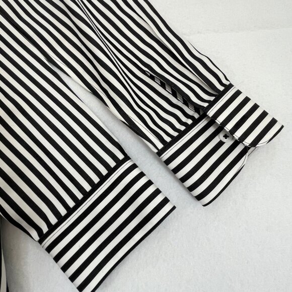SOLD NWT CHICOS Size 0P Petite Small No-Iron Long Sleeve White Striped Shirt - Picture 9 of 16